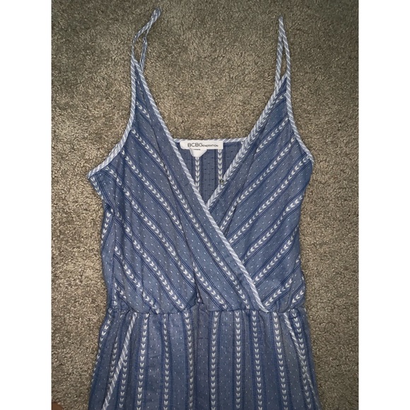 Blue & White Striped Wide Leg Jumpsuit - Picture 2 of 3